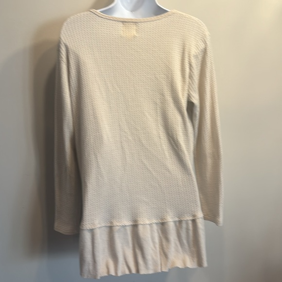 Anthropologie waffle knit peplum ruffle top - Picture 4 of 4